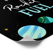 Blue Astronaut Rocket Fuel Birthday Sign Poster (Hoek)