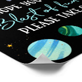 Blue Astronaut Space Blast of Fun Birthday Favor Poster (Hoek)