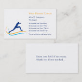 Blue Athlete Gold Swirl Fitness Visitekaartje (Voorkant / Achterkant)