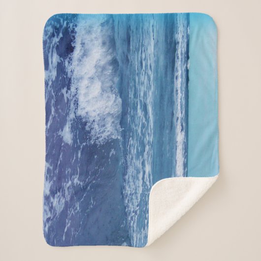 Blue Atlantic Ocean Photo Creves Sky Sherpa Deken (Voorkant)