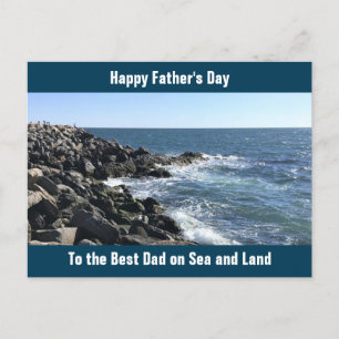 Blue Atlantic Ocean Wavy Rocky Seashore Briefkaart
