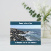 Blue Atlantic Ocean Wavy Rocky Seashore Briefkaart (Staand voorkant)