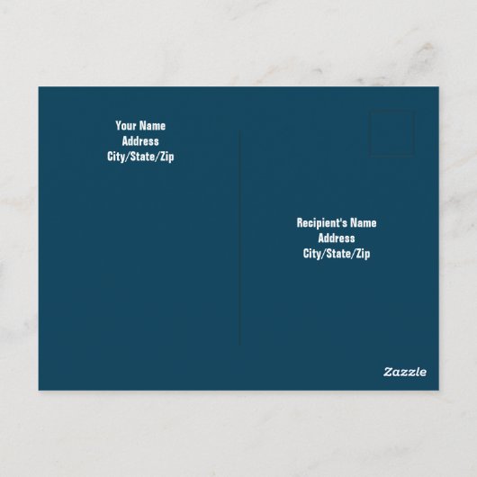 Blue Atlantic Ocean Wavy Rocky Seashore Briefkaart (Achterkant)