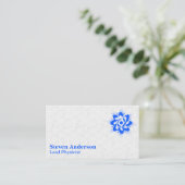 Blue Atom Logo | wetenschap | natuurkunde Visitekaartje (Staand voorkant)