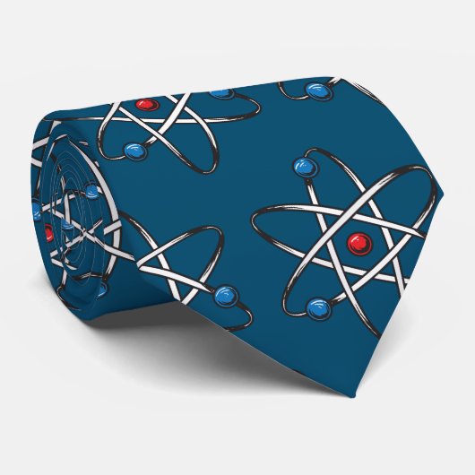 Blue Atom Molecule Pattern Teacher Science Stropdas (Opgerold)