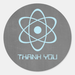 Blue Atomic Chalkboard Dank u Stickers