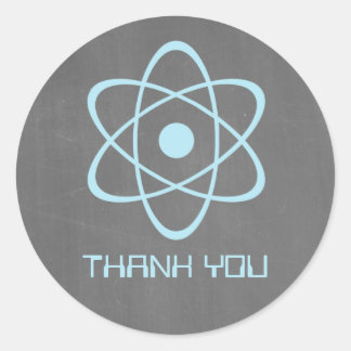 Blue Atomic Chalkboard Dank u Stickers
