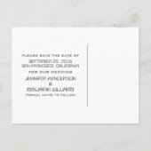 Blue Atomic Chalkboard Save the Date Briefkaart (Achterkant)