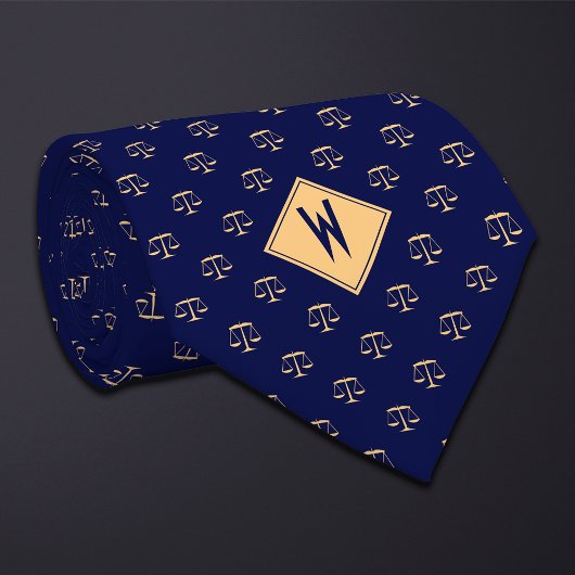 Blue Attorney Scales of Justice Stropdas