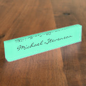 Blue Attractive Charming Business Desk Naam Bord Naambordje (Zijkant)