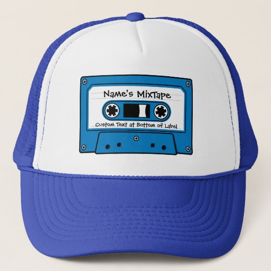 Blue Audio Cassette Tape Trucker Pet (Voorkant)