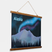 Blue Aurora - Alaska Hangend Wandkleed (Gebogen)