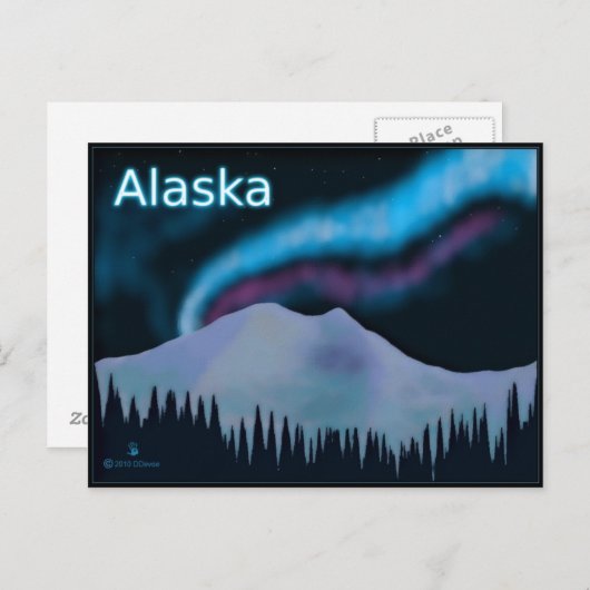 Blue Aurora Briefkaart (Voorkant / Achterkant)