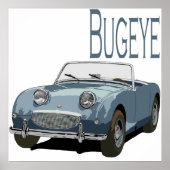 Blue Austin Healey Sprite Poster (Voorkant)