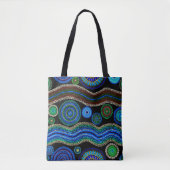 Blue Australian Dot Painting Tote Bag (Voorkant)