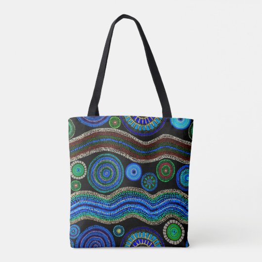 Blue Australian Dot Painting Tote Bag (Achterkant)
