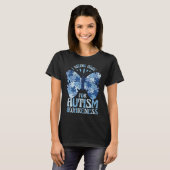 Blue Autism Awareness Butterfly puzzle piece Autis T-shirt (Voorkant volledig)