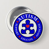Blue Autism Awareness Button Pin (Voorkant /achterkant)