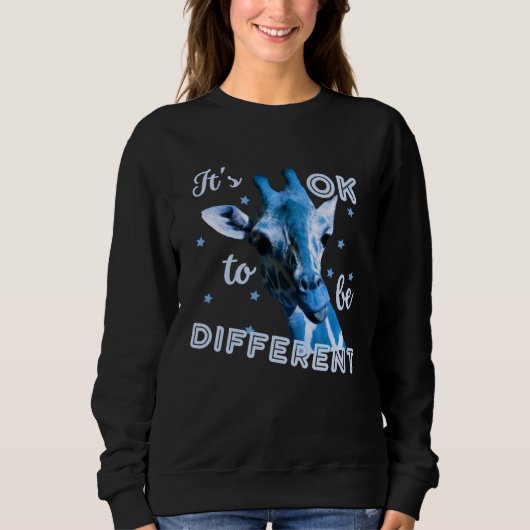 Blue Autism Awareness Cute Giraffe Its Ok To Be Di Trui (Voorkant)
