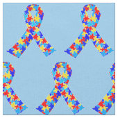 Blue Autism Awareness Ribbon Stof (Close Up)