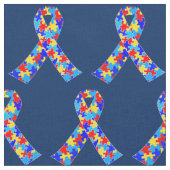 Blue Autism Awareness Ribbon Stof (Close Up)