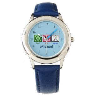 Blue Autism Custom Kinder Horloge