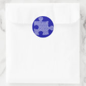 Blue Autism Puzzle Peice Ronde Sticker (Tas)