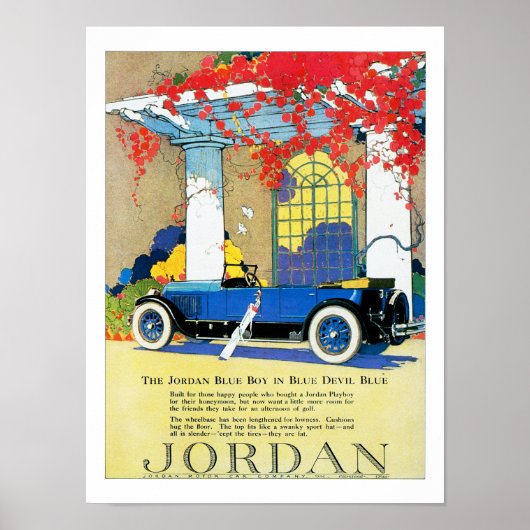 Blue Automobile Ad Poster (Voorkant)