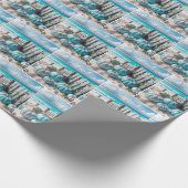 Blue Autumn Beach Pumpkins Cadeaupapier (Hoek)