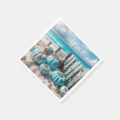 Blue Autumn Beach Pumpkins Servet (Hoek)