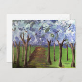 Blue Autumn Bossen Briefkaart (Voorkant / Achterkant)