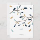 Blue Autumn Invitation Kaart (Achterkant)