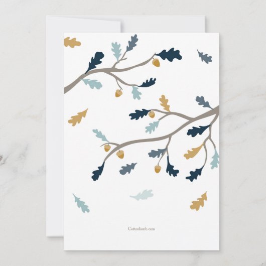 Blue Autumn Invitation Kaart (Achterkant)