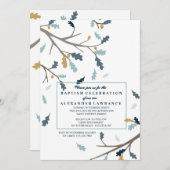 Blue Autumn Invitation Kaart (Voorkant / Achterkant)