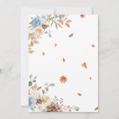 Blue Autumn Little Pumpkin Baby shower Kaart (Achterkant)