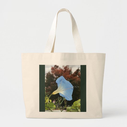 Blue Autumn Morning Glory  Grote Tote Bag (Voorkant)