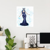 Blue Ava Swirls Poster (Thuiskantoor)