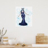 Blue Ava Swirls Poster (Keuken)