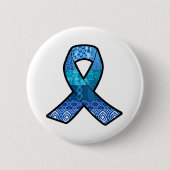 Blue Awareness Retro Ribbon Ronde Button 5,7 Cm (Voorkant)