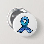 Blue Awareness Retro Ribbon Ronde Button 5,7 Cm (Voorkant /achterkant)