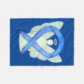 Blue Awareness Ribbon Angel Custom Soft Blanket Fleece Deken (Voorkant (Horizontaal))