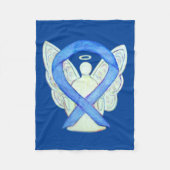 Blue Awareness Ribbon Angel Custom Soft Blanket Fleece Deken (Voorkant)