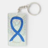 Blue Awareness Ribbon Angel Key chain Sleutelhanger (achterkant)