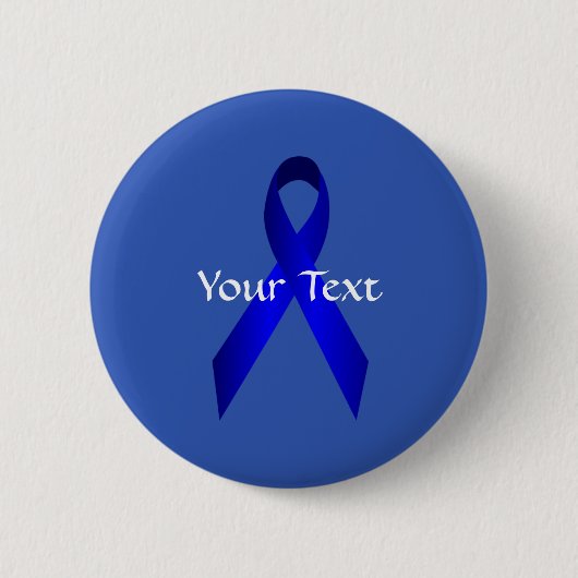 Blue Awareness Ribbon Button Sjabloon (Voorkant)
