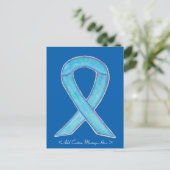 Blue Awareness Ribbon Custom Briefkaart (Staand voorkant)