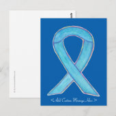 Blue Awareness Ribbon Custom Briefkaart (Voorkant / Achterkant)