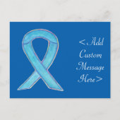 Blue Awareness Ribbon Custom Briefkaart (Voorkant)