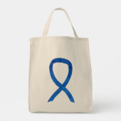 Blue Awareness Ribbon Custom Canvas tas (Achterkant)