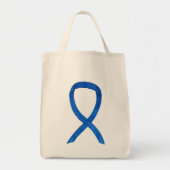 Blue Awareness Ribbon Custom Canvas tas (Voorkant)