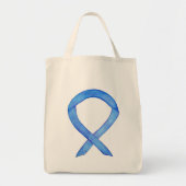 Blue Awareness Ribbon Custom Canvas tas (Voorkant)